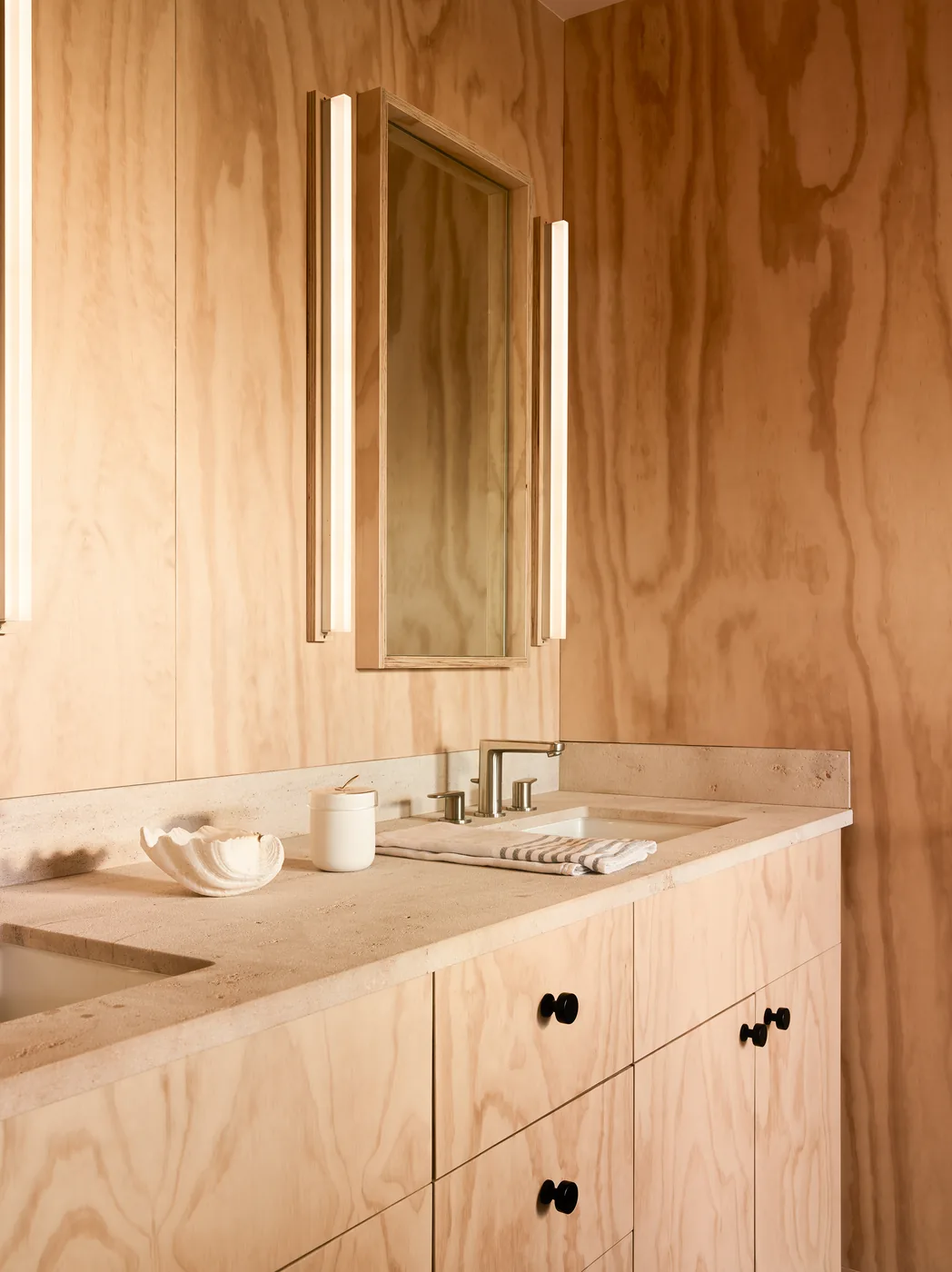 Plywood bathroom vanity